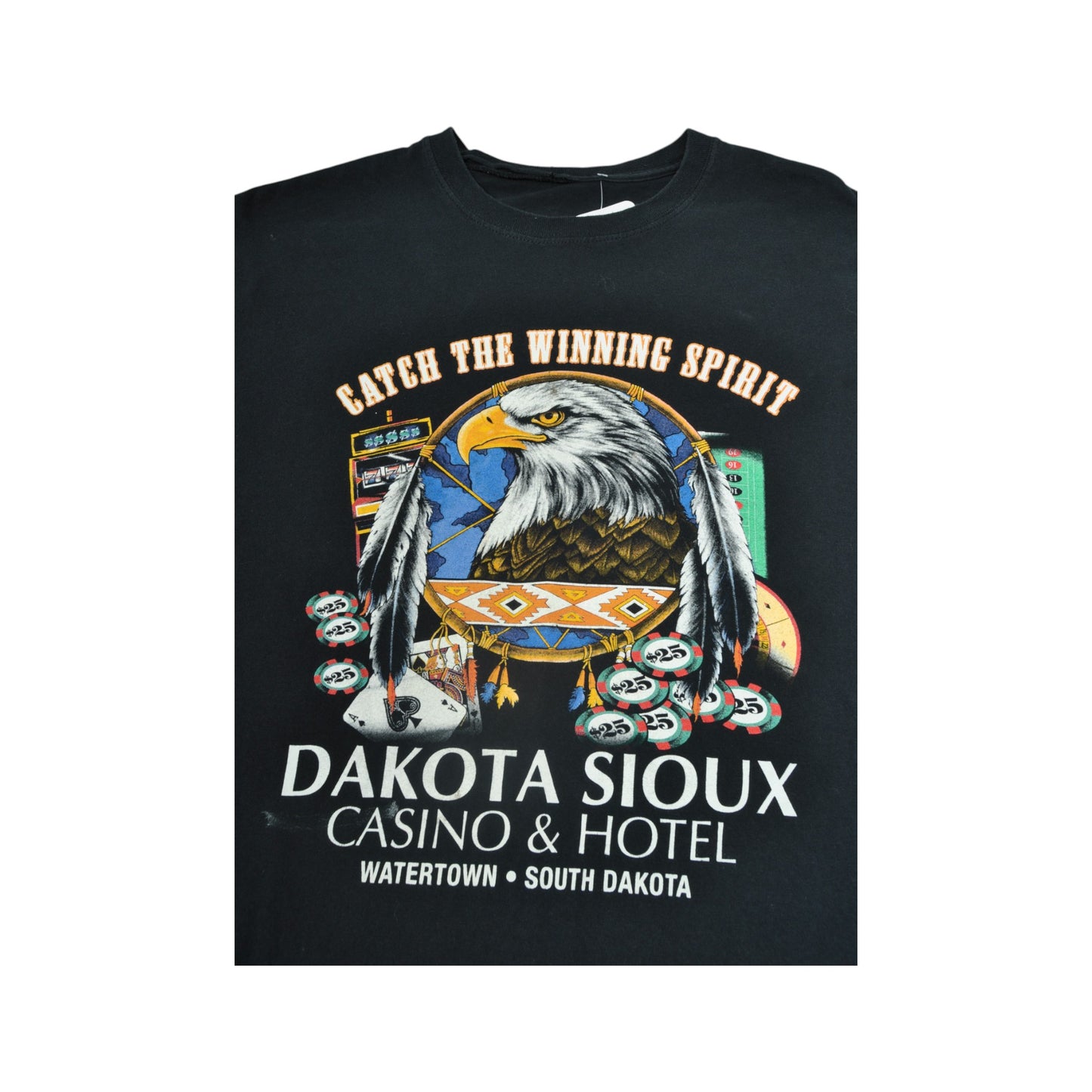 Vintage Dakota Sioux Casino and Hotel T-Shirt Black Large