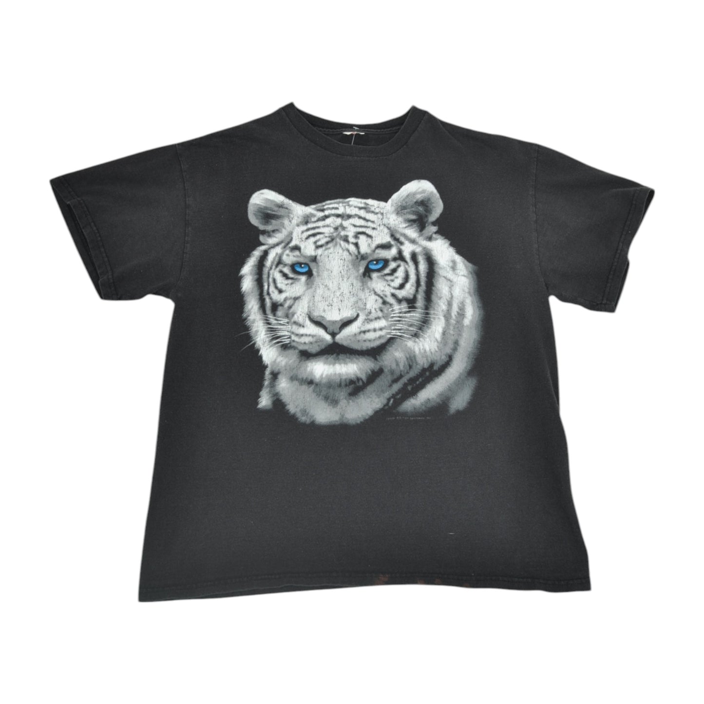 Vintage White Tiger T-Shirt Black Small