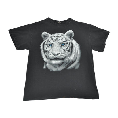 Vintage White Tiger T-Shirt Black Small