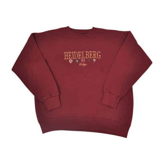 Vintage Heidelberg College Sweatshirt Burgundy Large