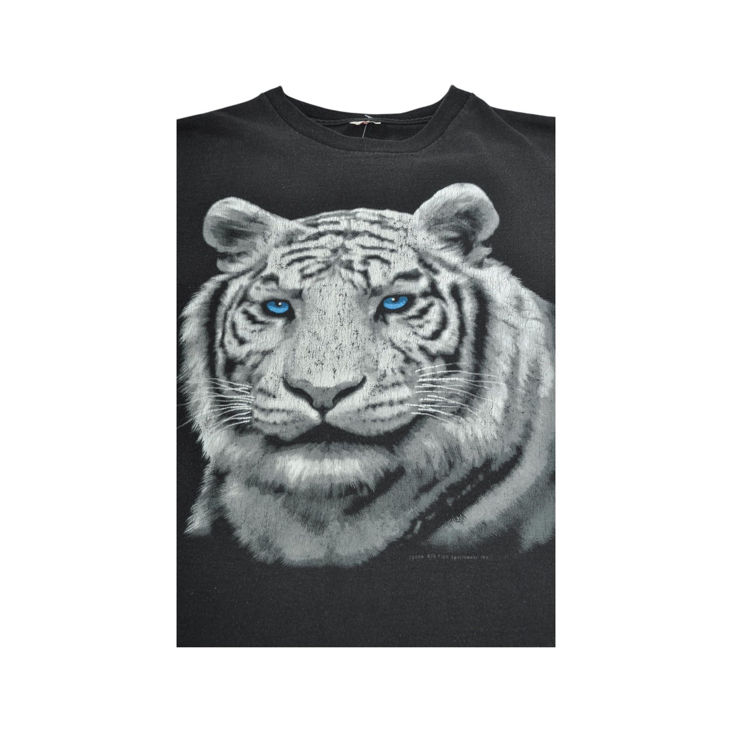 Vintage White Tiger T-Shirt Black Small