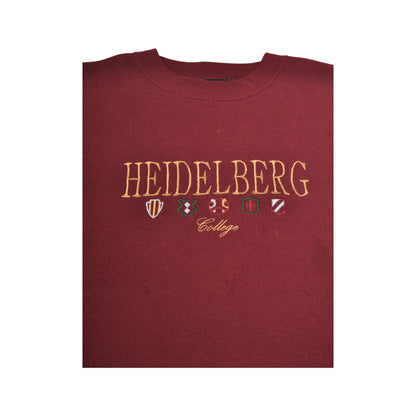 Vintage Heidelberg College Sweatshirt Burgundy Large