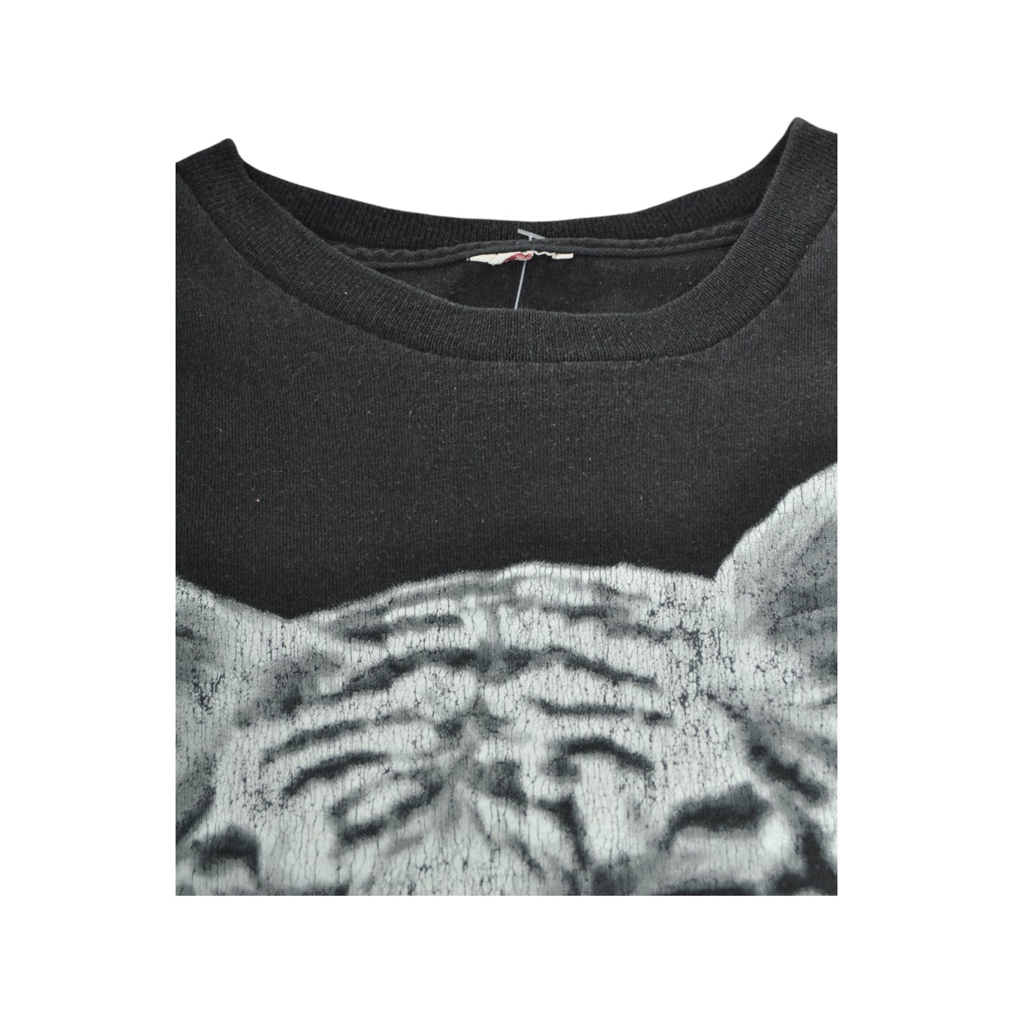 Vintage White Tiger T-Shirt Black Small