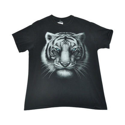 Vintage White Tiger T-Shirt Black Large