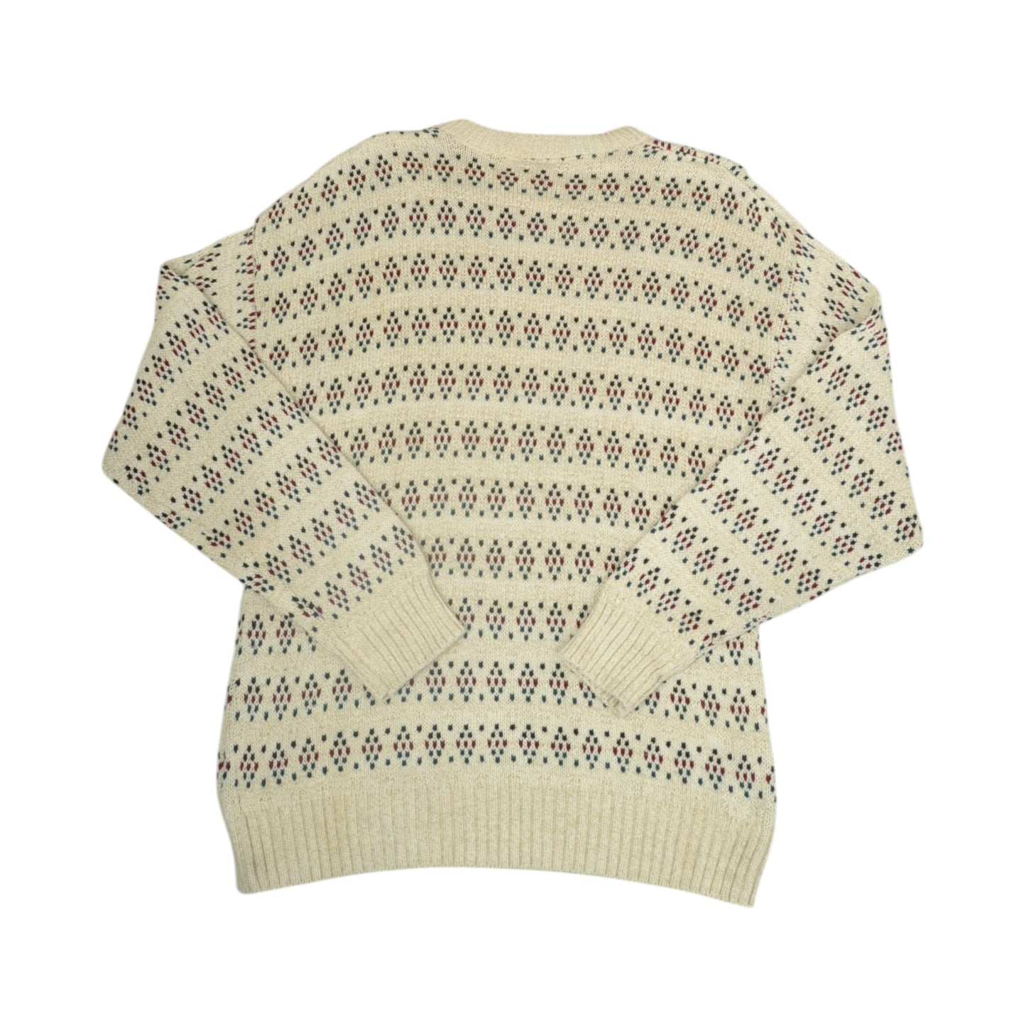 Vintage Knitwear Sweater Retro Pattern Beige Large