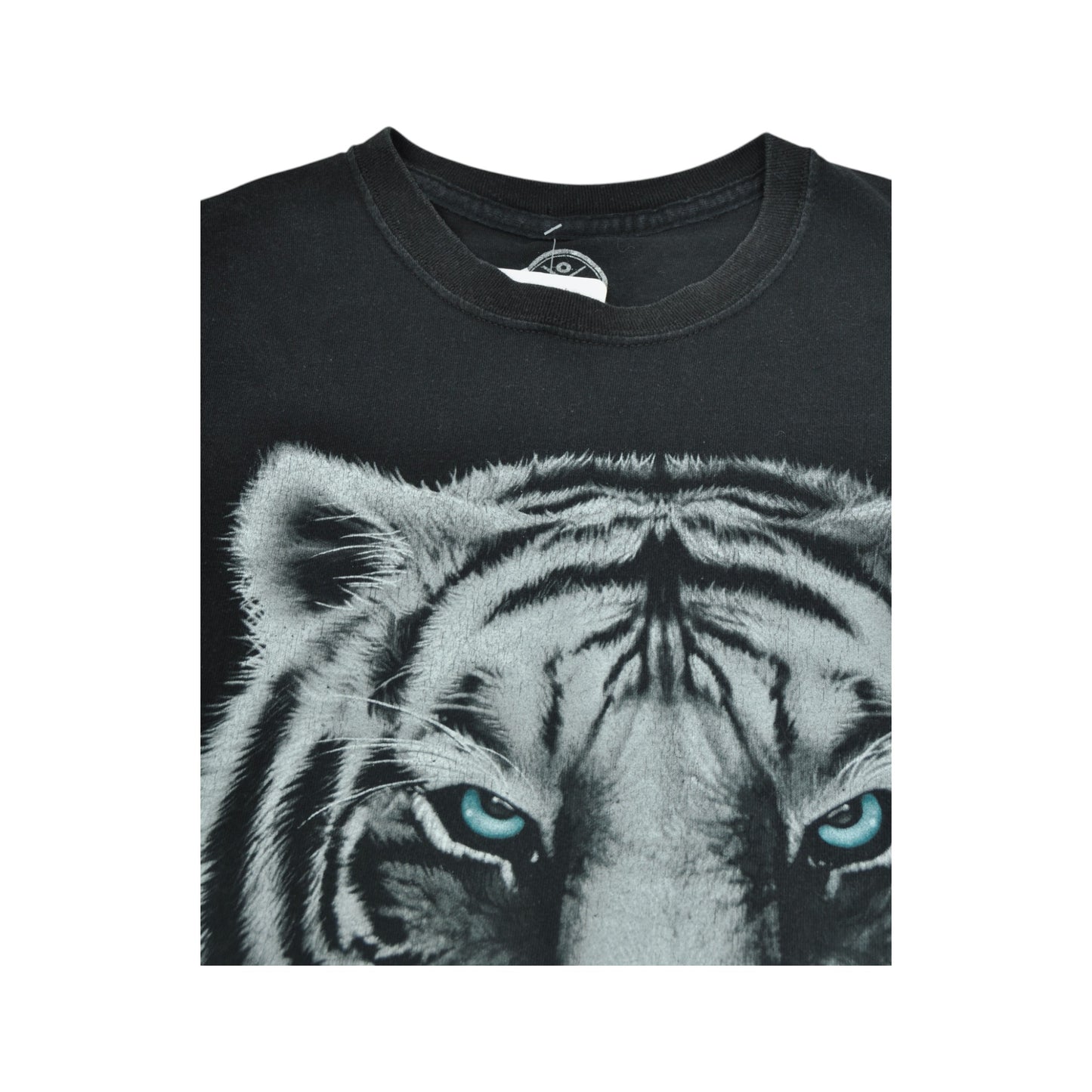 Vintage White Tiger T-Shirt Black Large