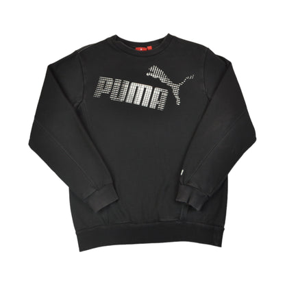 Vintage Puma Crew Neck Sweatshirt Black Ladies Medium