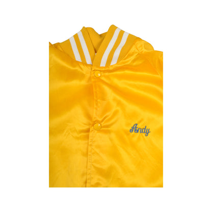 Vintage Varsity Baseball Jacket Yellow XS