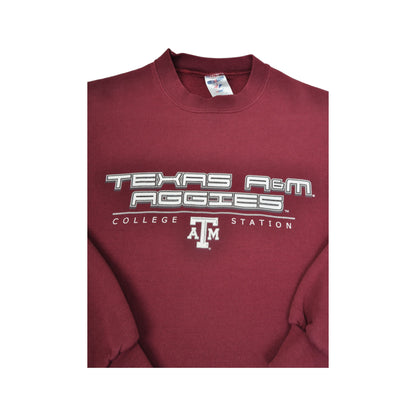 Vintage Texas A&M Aggies Football Sweatshirt Burgundy Ladies Small