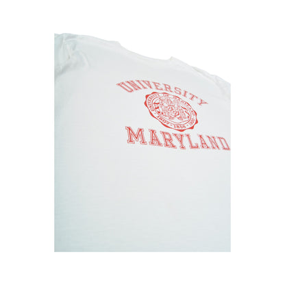 Vintage University of Maryland Single Stitch T-Shirt Weiß XL