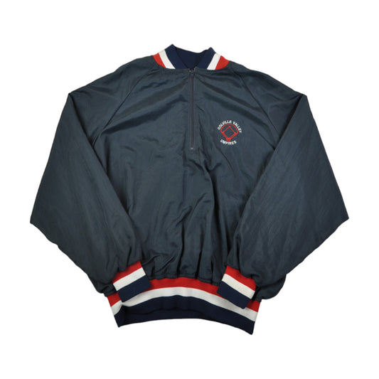 Vintage 1/4 Zip Varsity Baseball Jacket Navy XL