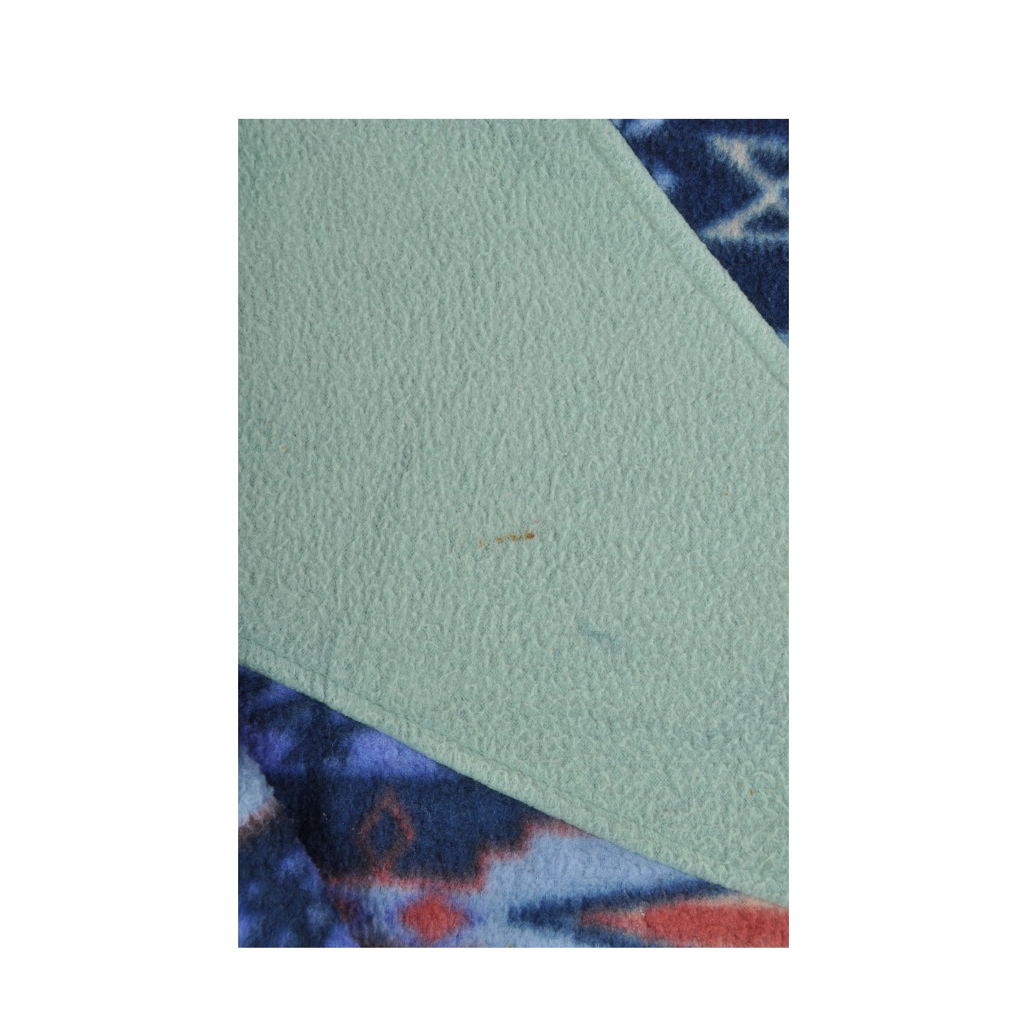 Vintage Fleece 1/4 Zip Retro Pattern Green/Blue Medium