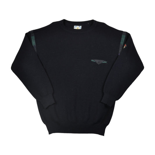 Vintage Sailing Knitted Jumper Black Large