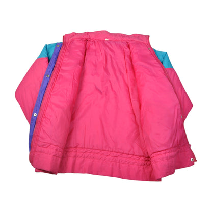 Vintage Ski Jacket Block Colour Pink Ladies Large