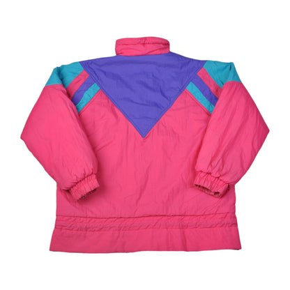 Vintage Ski Jacket Block Colour Pink Ladies Large