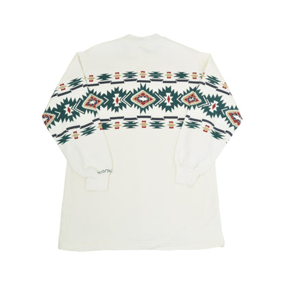 Vintage Aztec Sweatshirt White Small