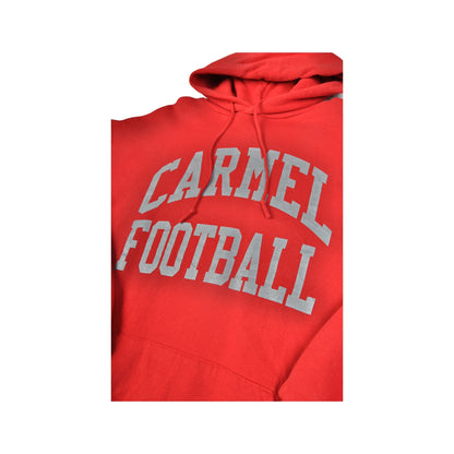 Vintage Carmel Fußball Hoodie Pullover rot XL