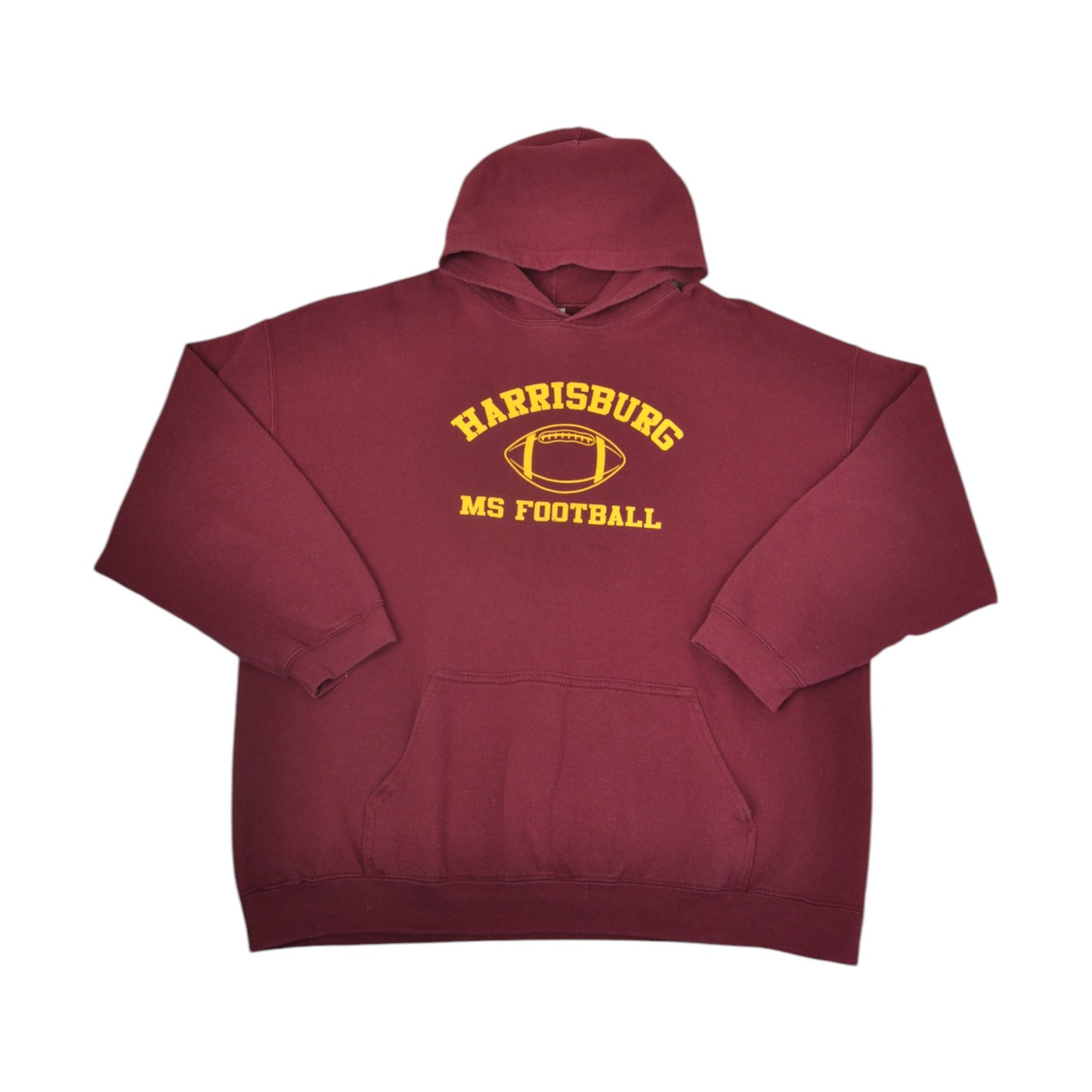 Vintage Harrisburg MS Football Sweatshirt Hoodie Burgundy XXL