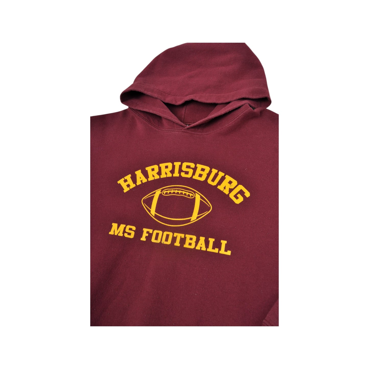 Vintage Harrisburg MS Football Sweatshirt Hoodie Burgundy XXL