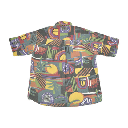 Vintage 90's Shirt Tropical Style Short Sleeved Multi Medium