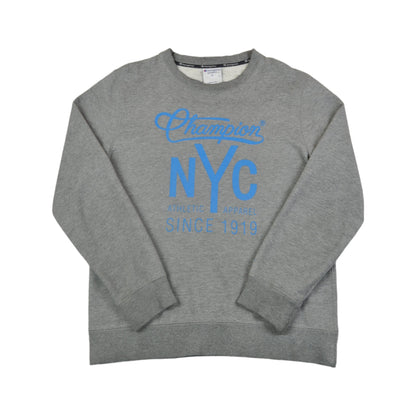 Vintage Champion NYC Crew Neck Sweatshirt Grey Medium