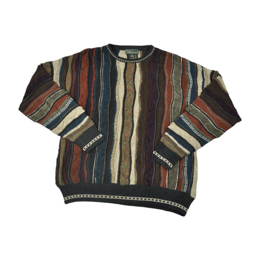 Vintage Knitwear Sweater Coogi Style Pattern Multi Medium