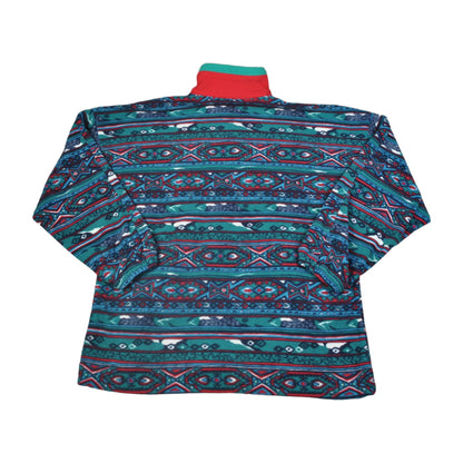 Vintage Fleece 1/4 Zip Retro pattern Multi XXL