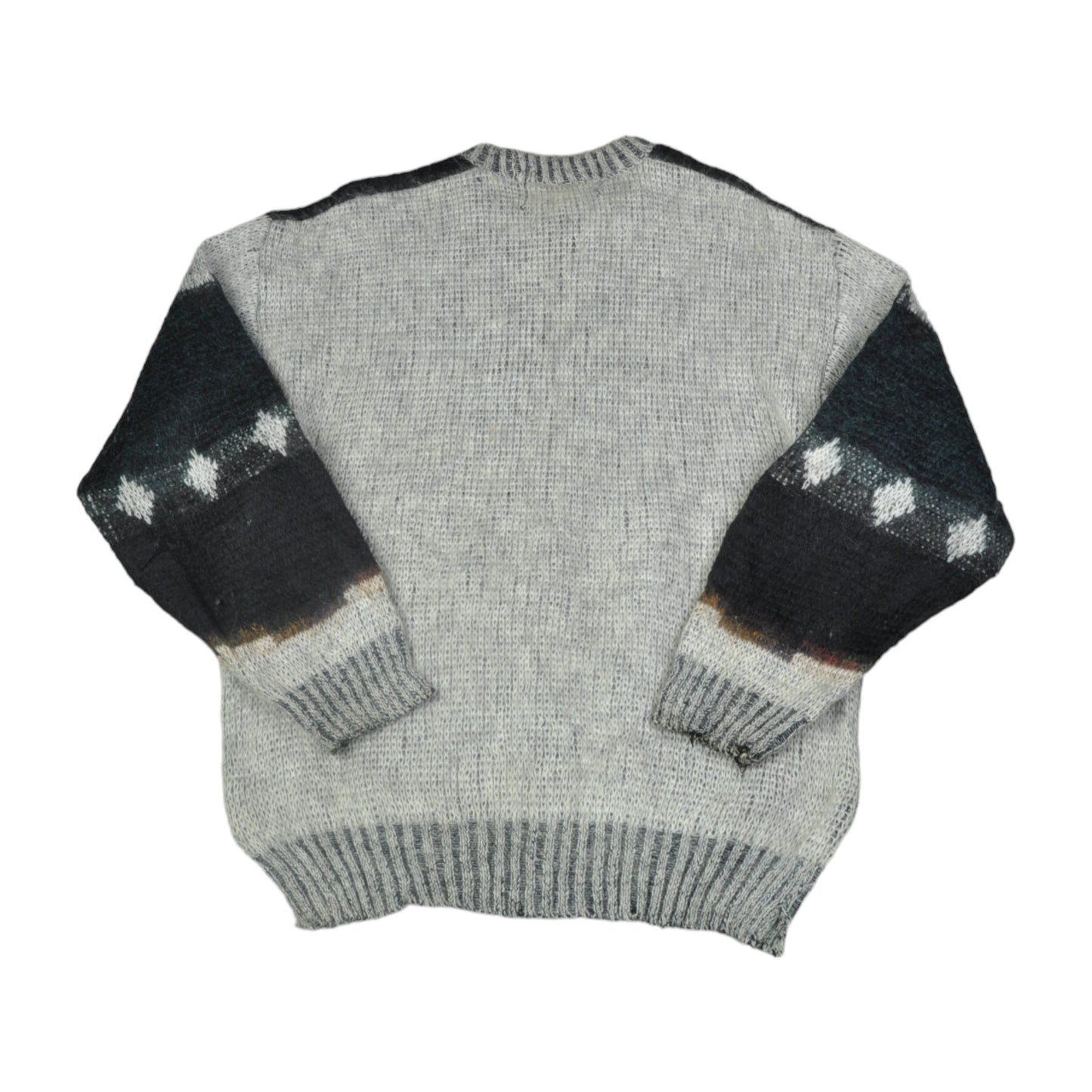 Vintage Crew Neck Knitwear Sweater Retro Pattern Multi Small