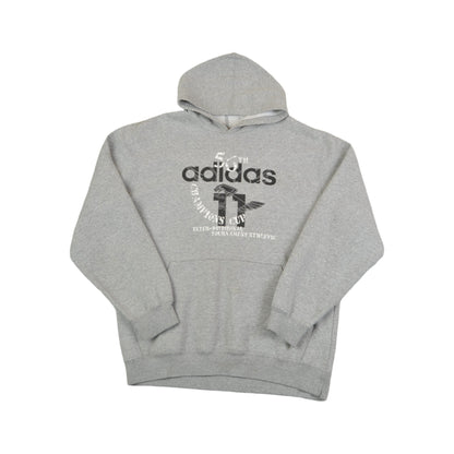 Vintage Adidas Hoodie Sweatshirt Grey Medium