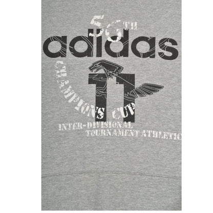 Vintage Adidas Hoodie Sweatshirt Grey Medium