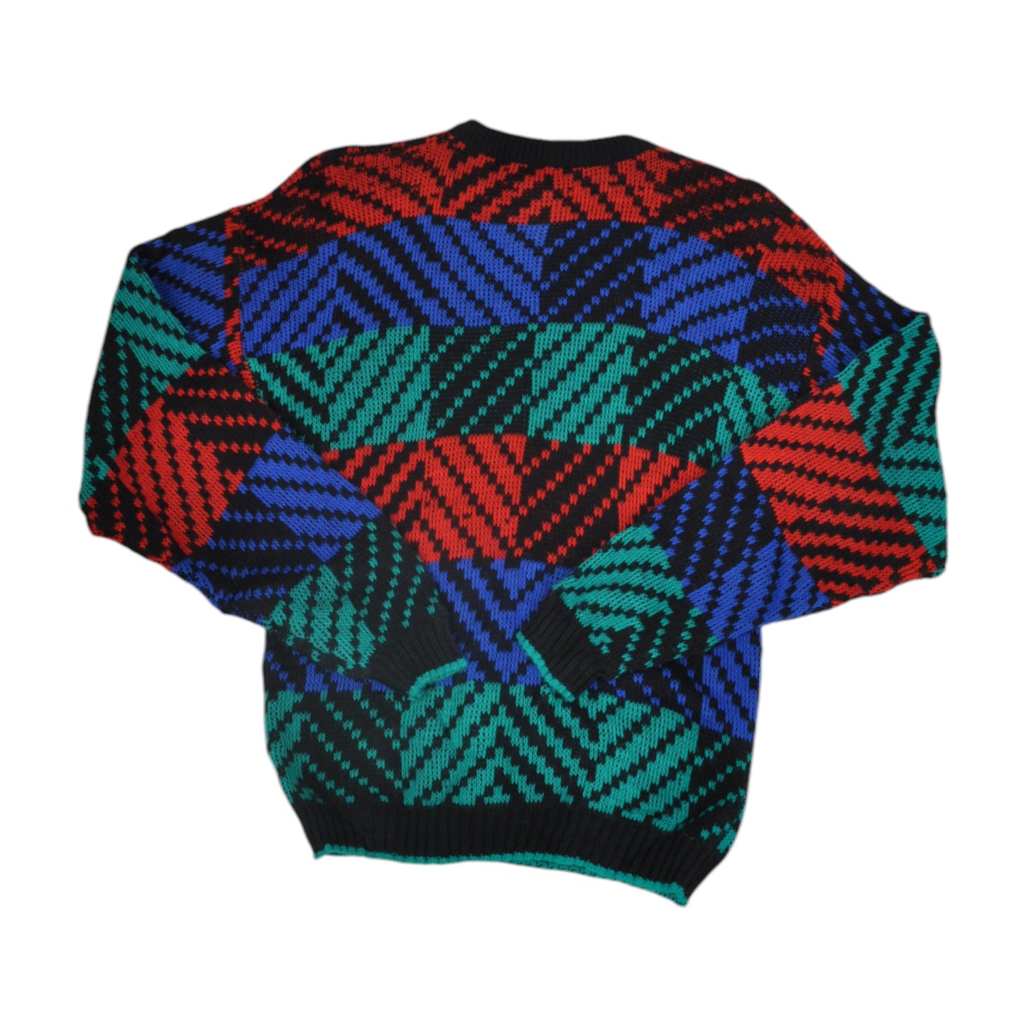 Vintage Knitwear Sweater Retro Pattern Multi Ladies Small