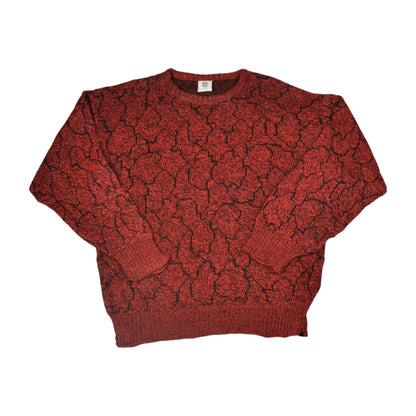 Vintage Rundhals Strickpullover Rot Medium