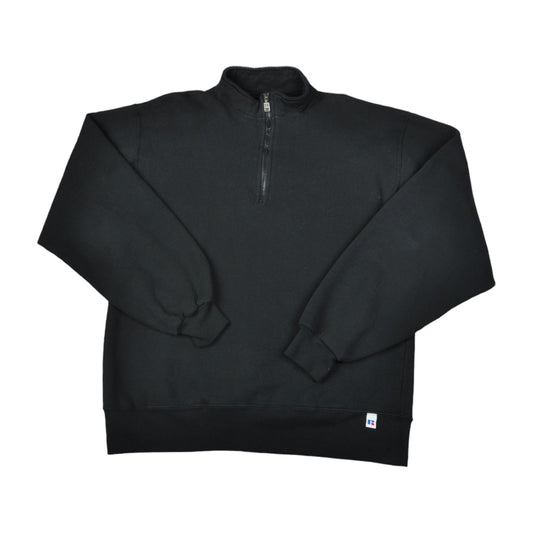 Vintage Russel Athletic 1/4 Zip Sweater Black Large