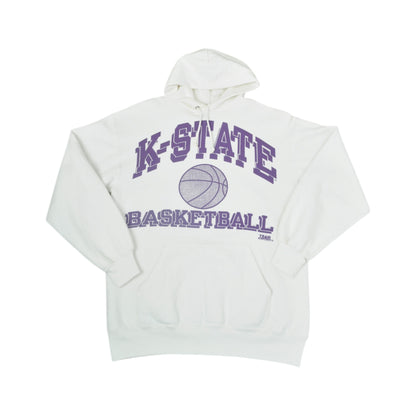 Vintage K-State Basketball Sweatshirt Hoodie White Medium