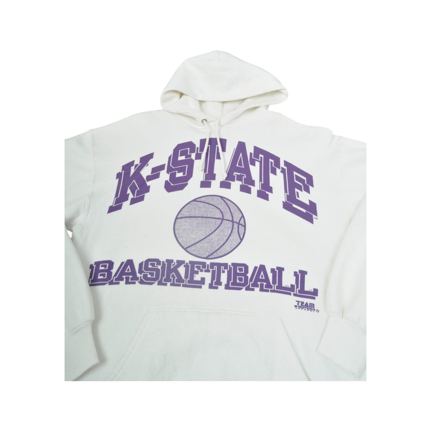 Vintage K-State Basketball Sweatshirt Hoodie White Medium