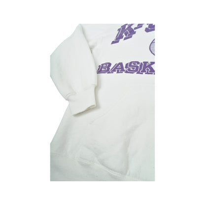 Vintage K-State Basketball Sweatshirt Hoodie White Medium