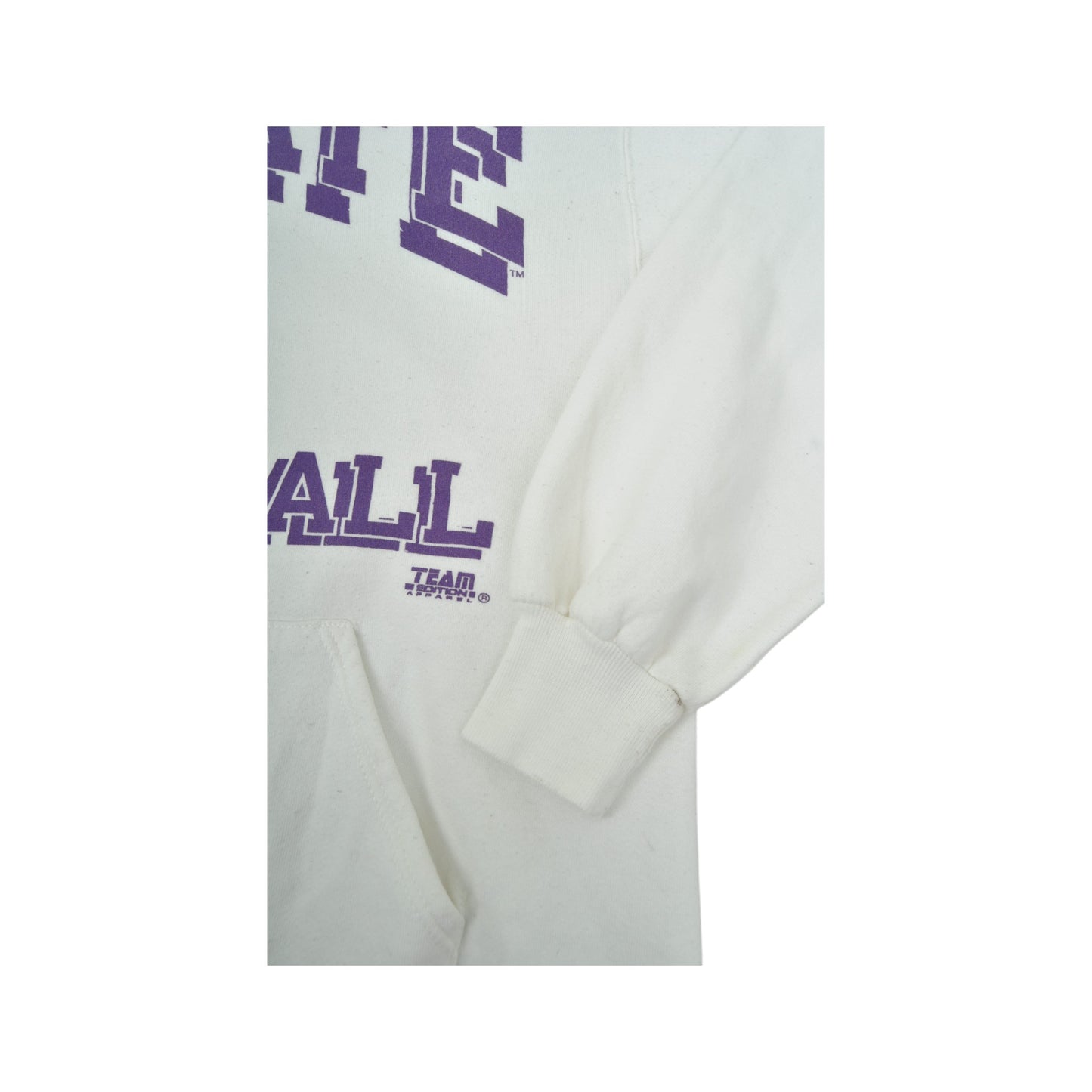 Vintage K-State Basketball Sweatshirt Hoodie White Medium