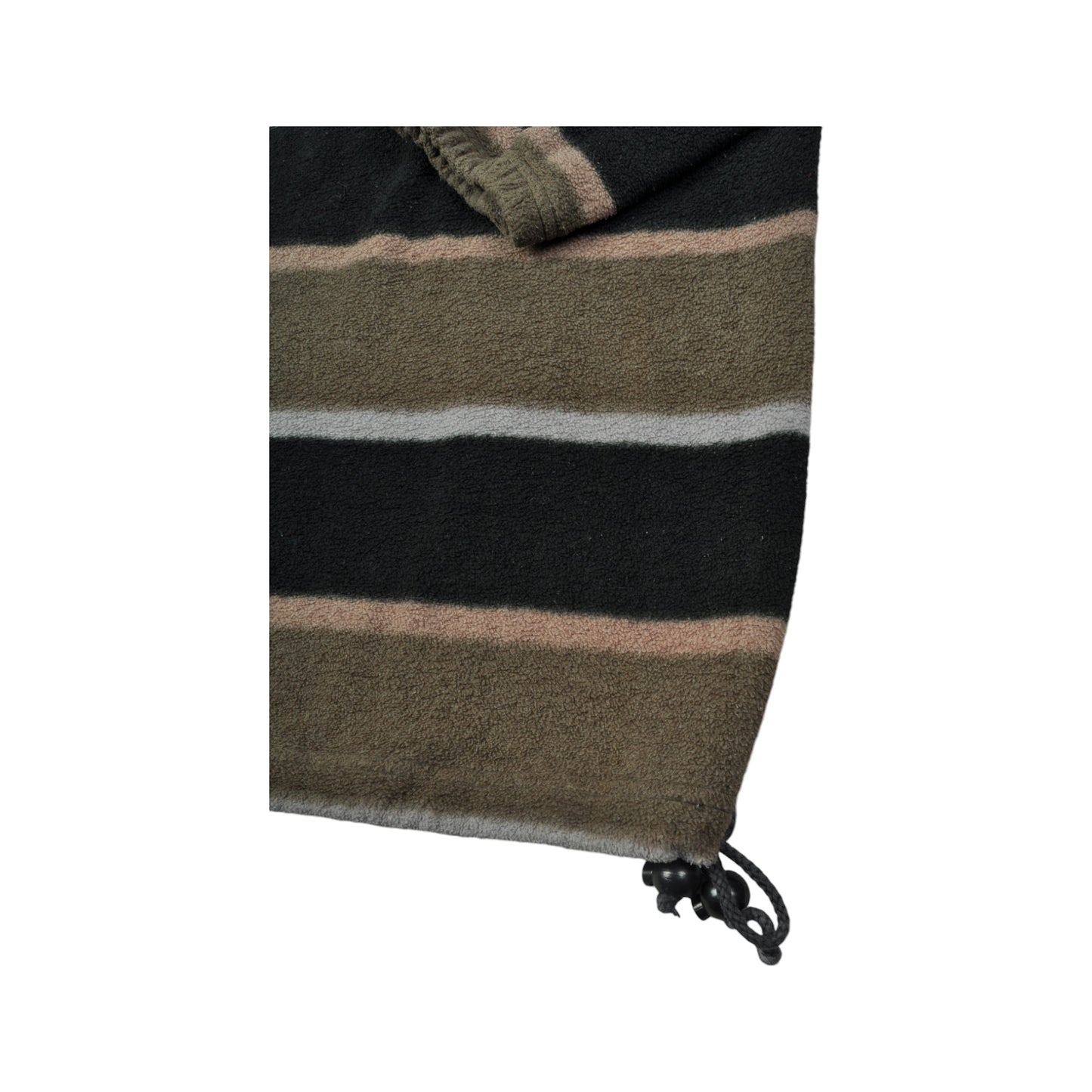 Vintage Fleece 1/4 Zip Stripe Pattern Brown XL