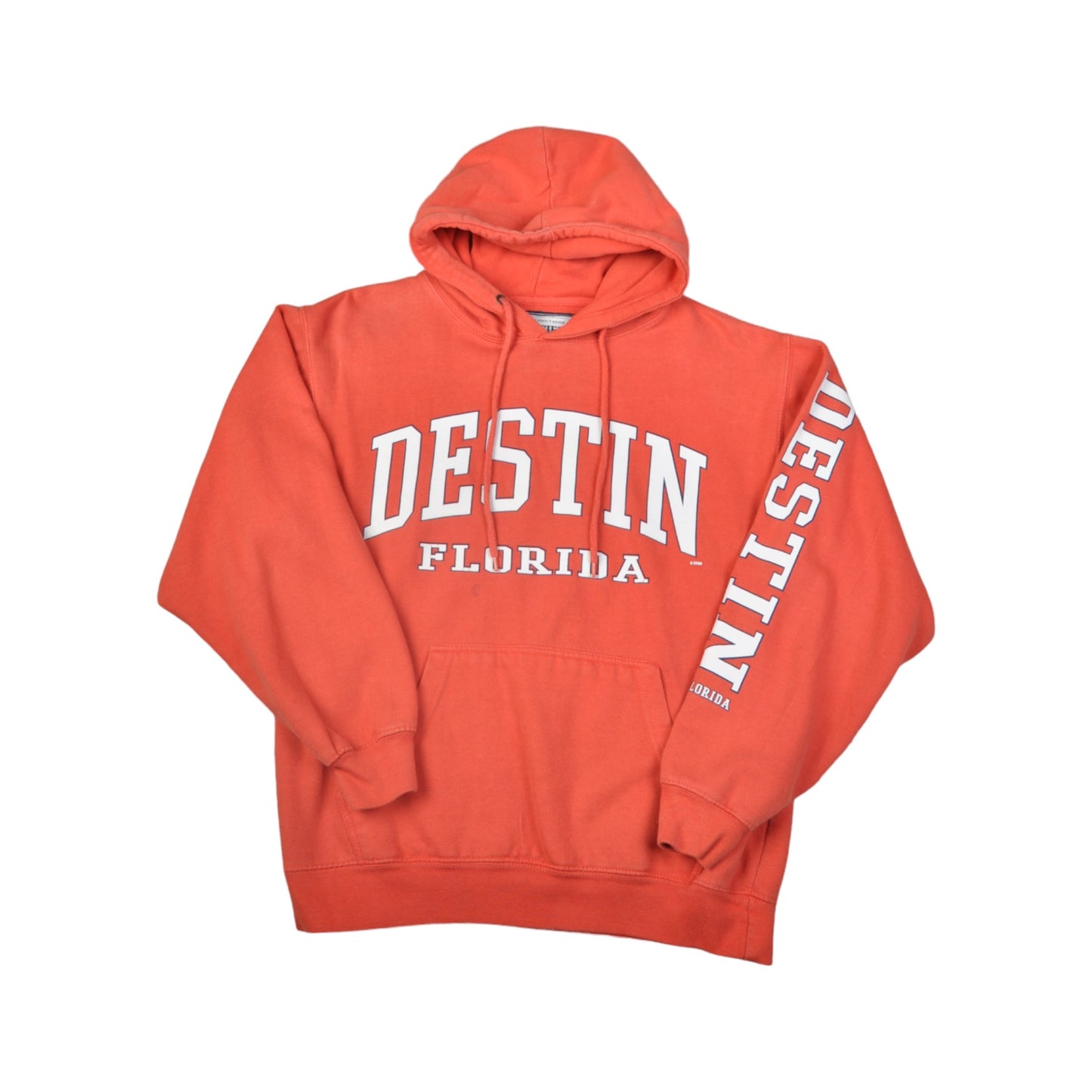 Vintage Destin Florida Hoodie Sweater Orange Ladies Small