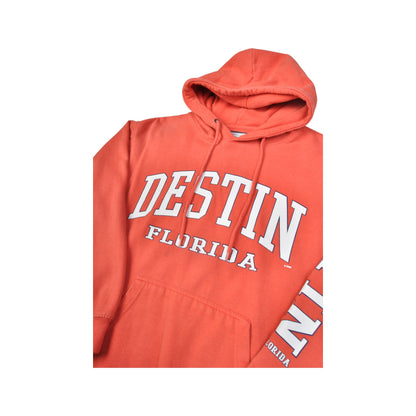 Vintage Destin Florida Hoodie Sweater Orange Ladies Small