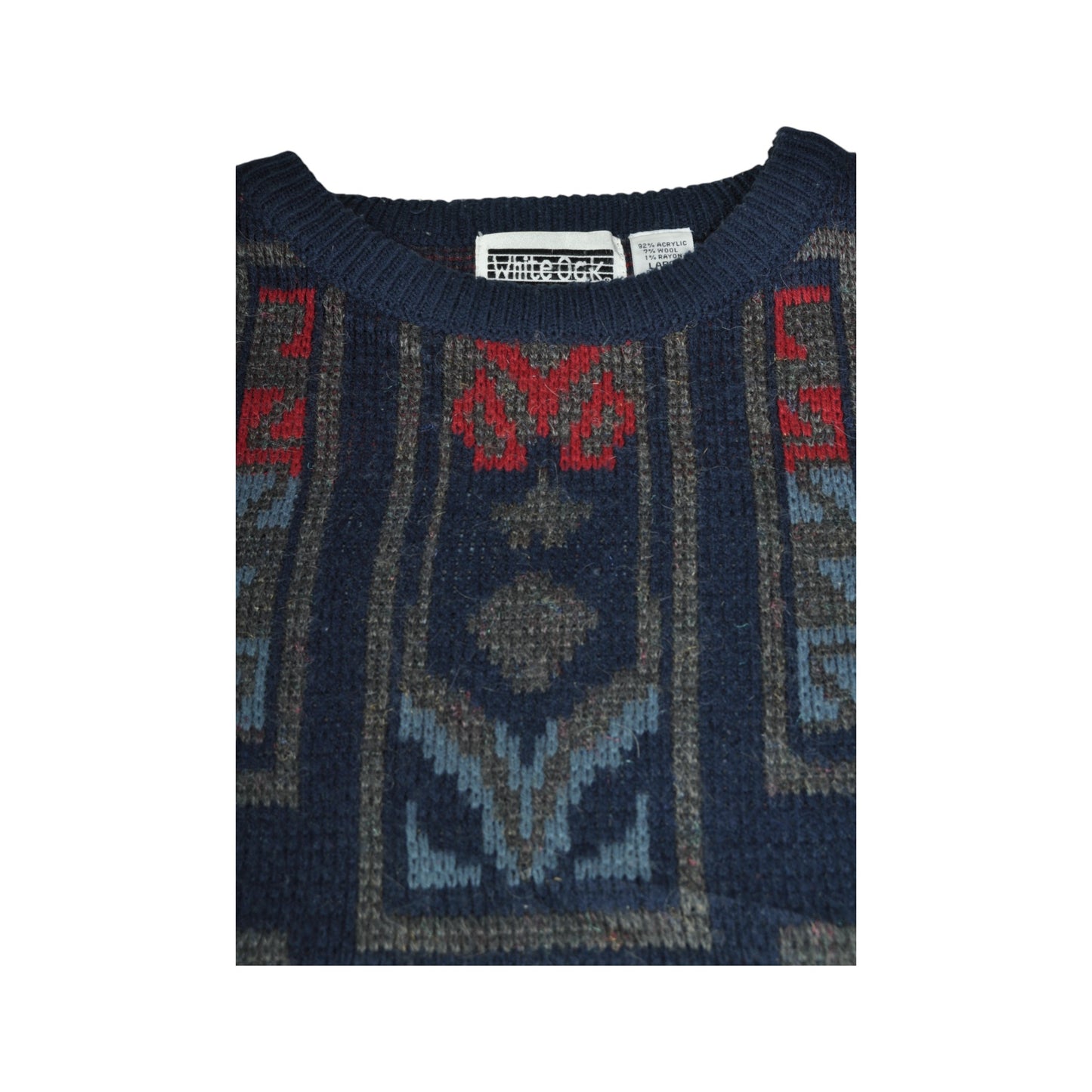 Vintage Knitwear Sweater Retro Pattern Multi Large