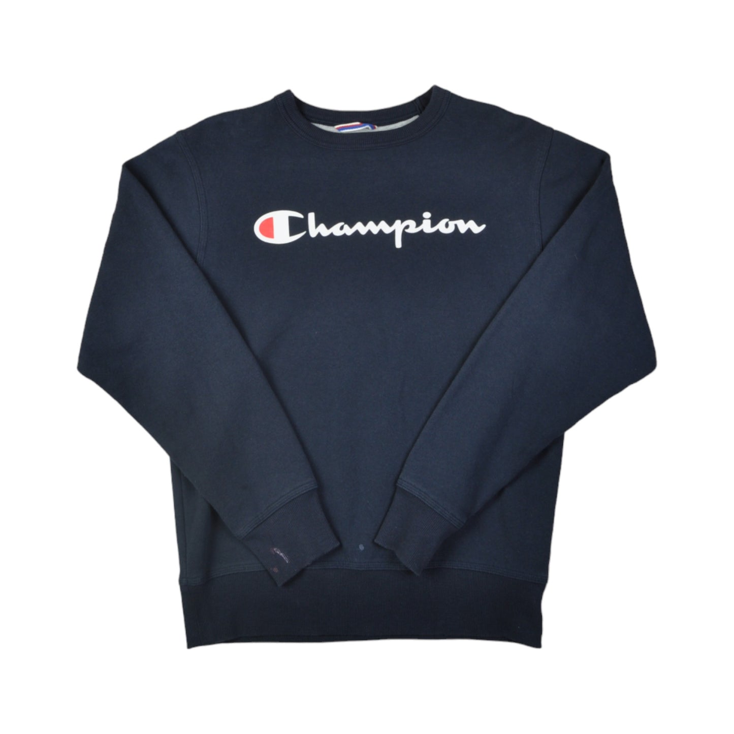 Vintage Champion Spell Out Sweater Navy Small