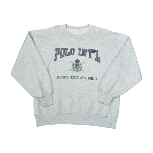 Vintage Polo Int'l Sweater Grey Medium