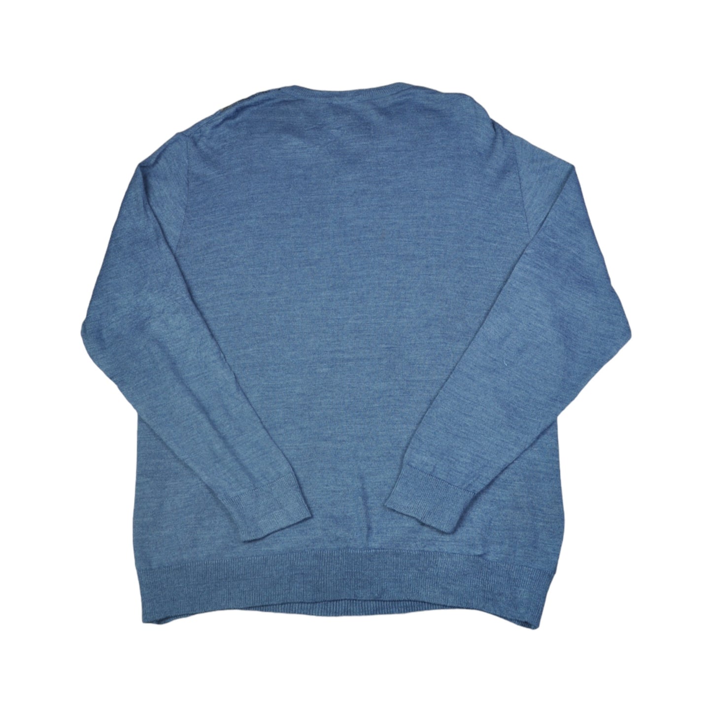 Vintage Rundhals Strickmuster Pullover Blau Groß