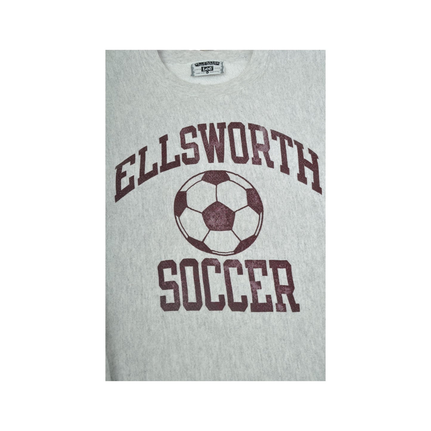 Vintage Lee Ellsworth Soccer Sweatshirt Grey XL