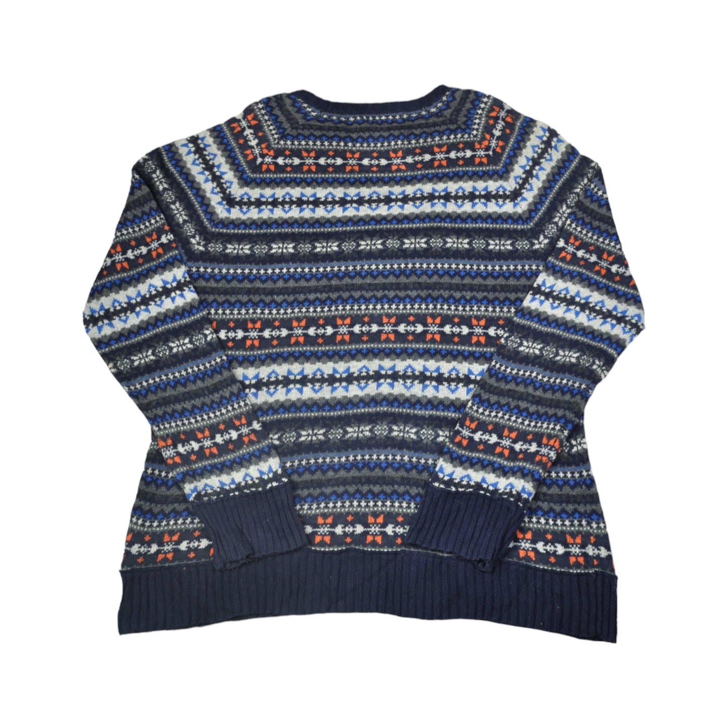 Vintage Rundhals Strickmuster Pullover Multi XL