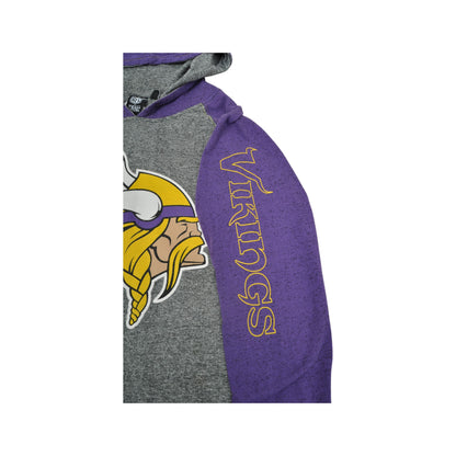 Vintage NFL Minnesota Vikings T-Shirt Hoodie Long Sleeved Grey Large