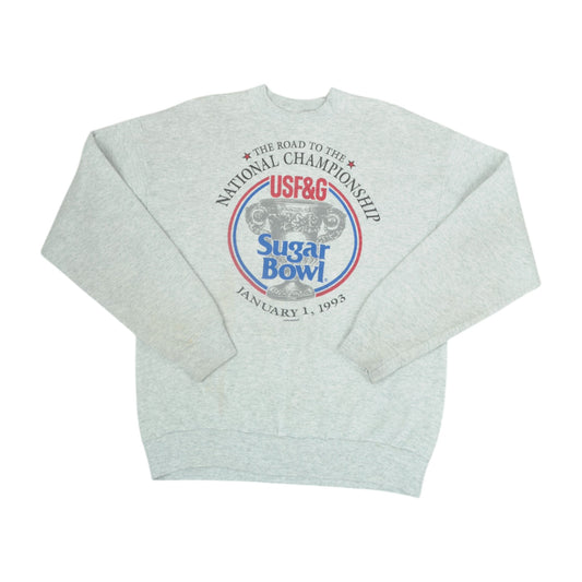 Vintage USF&G Sugar Bowl 1993 Sweatshirt Grey Large