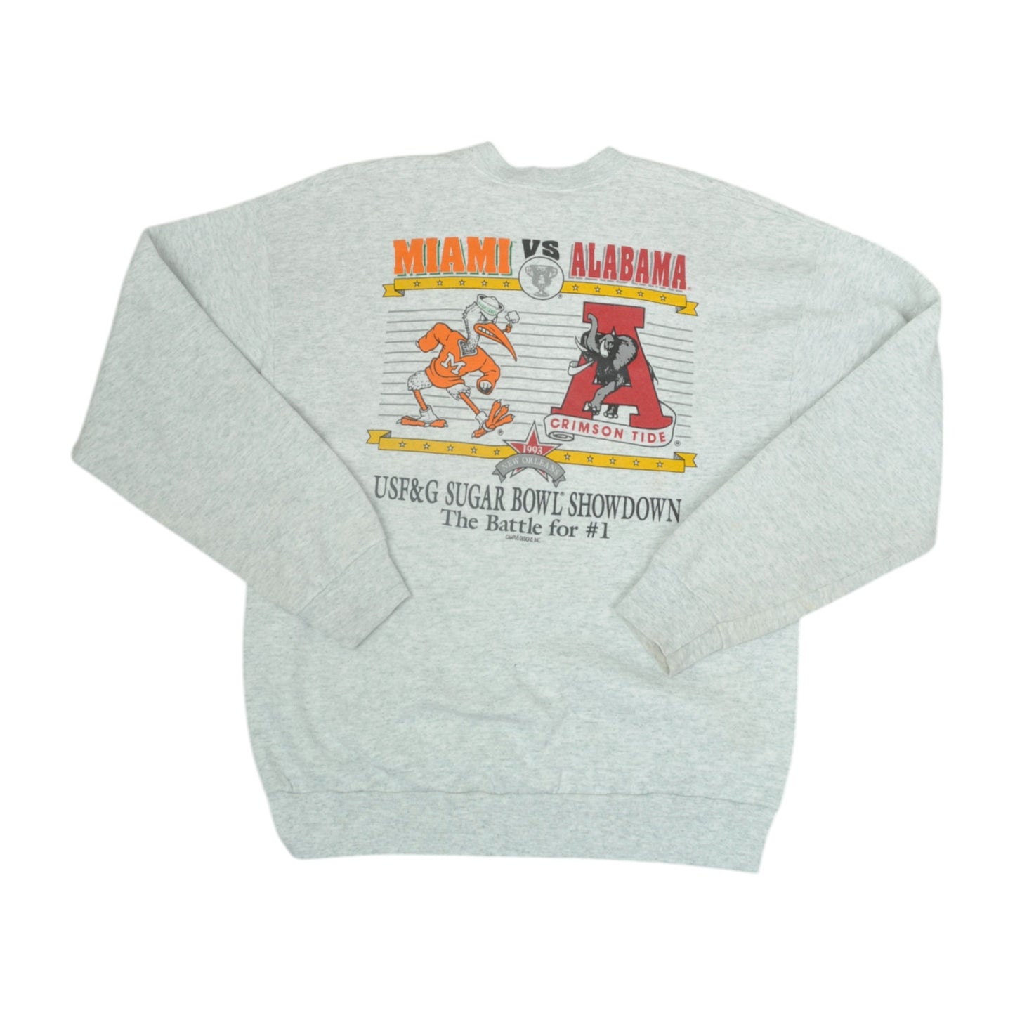 Vintage USF&G Sugar Bowl 1993 Sweatshirt Grey Large