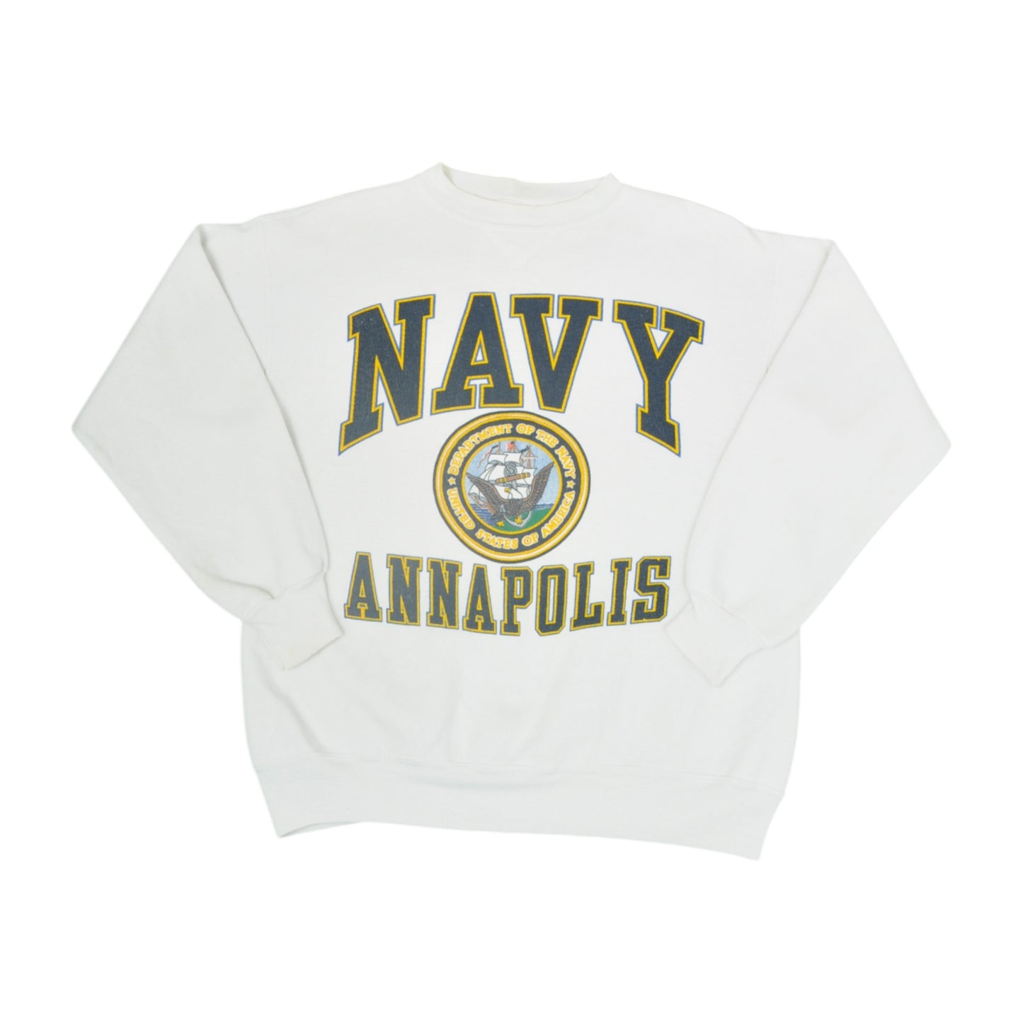 Vintage Navy Annapolis Sweatshirt White Medium